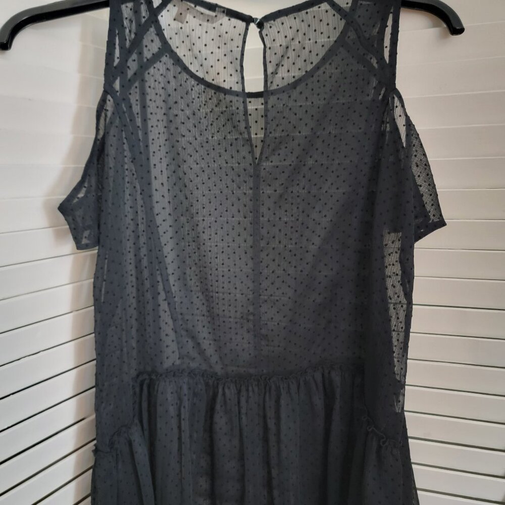 RACHEL Rachel Roy Black See Through Off Shoulder Top